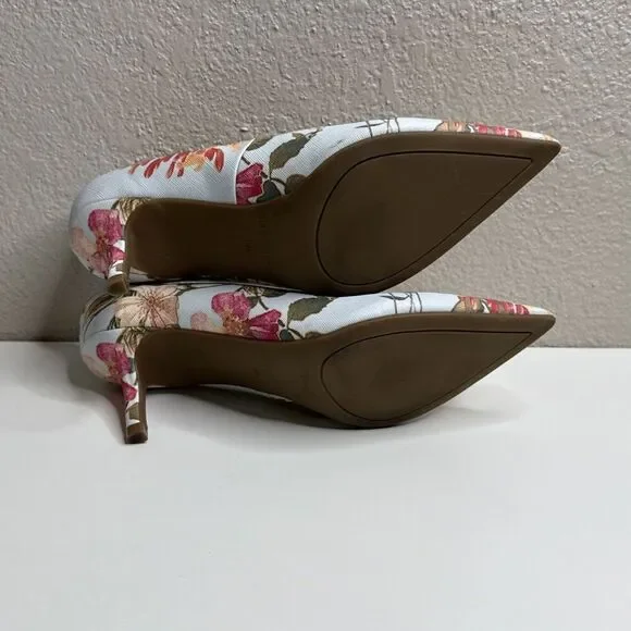 Marc Fisher Arlene Pointy Toe Pumps Kitten Heels Floral Shoes Size 6 - Picture 8 of 9